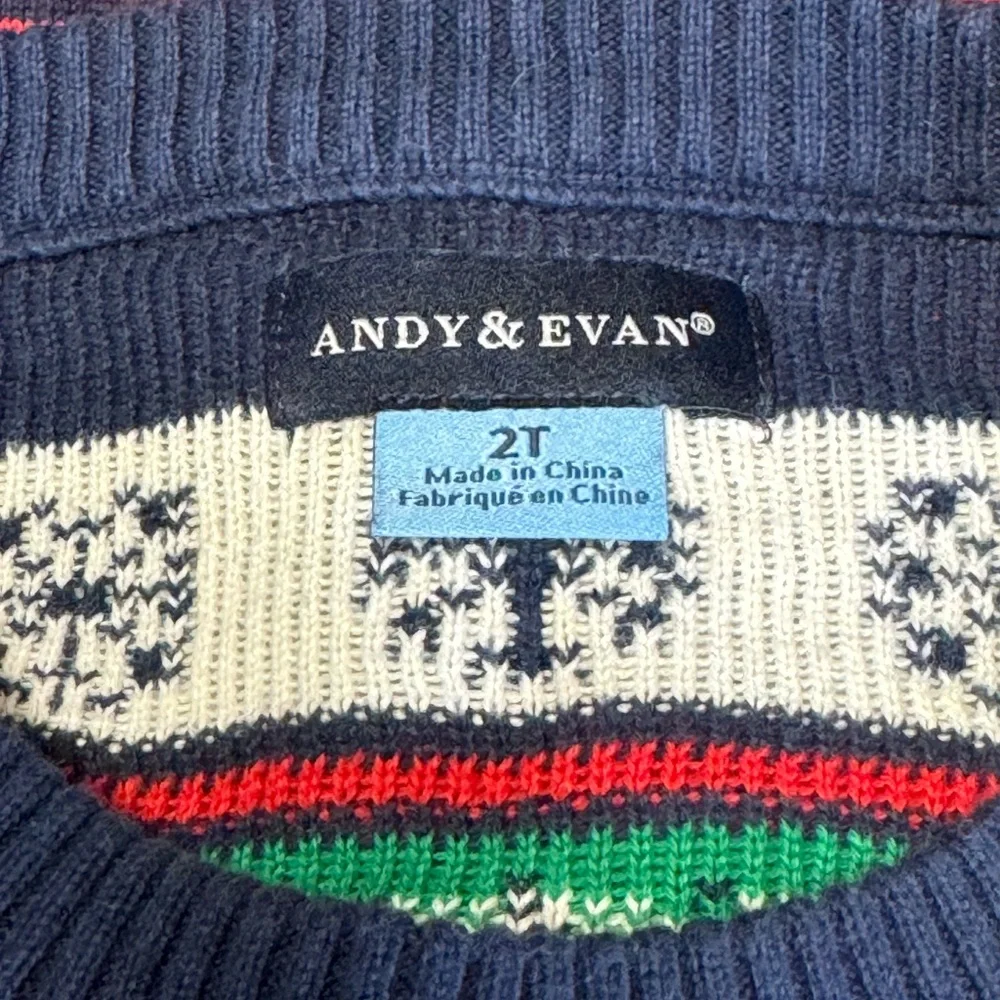 EUC ANDY & EVAN Christmas print sweater 2T cut smaller